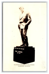 RPPC Will Rogers Memorial Statue Claremore Oklahoma OK UNP Postcard T7 - Picture 1 of 2