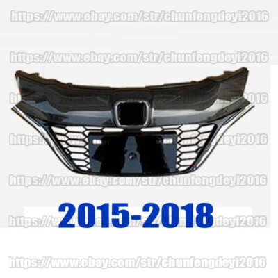 Cubierta de parachoques delantero negro y cromado para Honda HRV HR-V 2016-2018 Foto 1 de 2