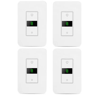 4er Pack Smart Dimmer Lichtschalter funktioniert mit Alexa Google Home Neutral Kabel Bedarf - Bild 1 von 4