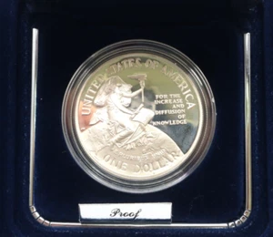 1996 P U.S Mint Smithsonian 150th Anniversary Comm Proof Silver $1 Dollar #Q1 - Picture 1 of 5