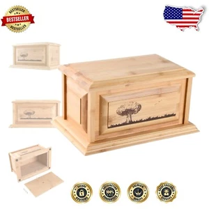 High-Quality Bamboo Funeral Urn with Tree of Life Pattern - 220 cu.in. - Picture 1 of 6