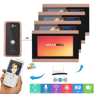 7" 4 Monitors Wired WIFI Video Doorbell Intercom APP Remote Record Entry System - Bild 1 von 8