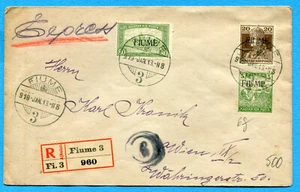 ITALY - 1919 FIUME - RACCOMANDATA PER VIENNA (21-0087-85) - Picture 1 of 2