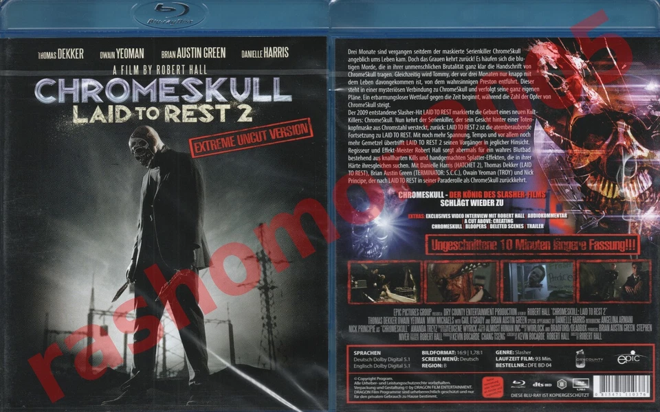 Blu-ray CHROMESKULL LAID TO REST 2 2011 Thomas Dekker Uncut Unrated Region B NEW - Image 1 of 1