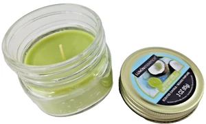 Coconut Lime Scented Candle In Mason Jar 3 oz Perfect for travel or small spaces - Picture 1 of 6