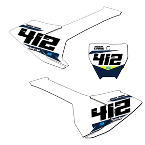 TC SG64  Custom MX Number Plates Senge Graphics Kit Compatible with Husqvarna - Foto 1 di 10
