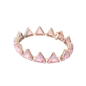 Swarovski Women Bracelet Bangle Rose Ortyx Crystals Triangle Cut Pink 5614934 - Picture 1 of 5