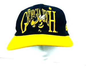 GEORGIA TECH Snapback Baseball Hat OS Large Embroider Logo Yellow Jacket - Picture 1 of 9