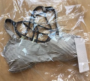 Reggiseno Lululemon Free to be Wild 6 nuovo con etichette crema iper righe Rocky Road - Foto 1 di 5