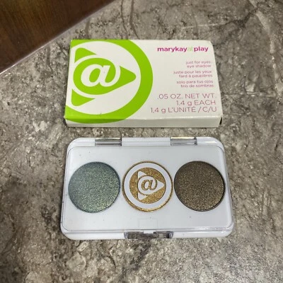 Mary Kay AT PLAY Just for EYES Eye Shadow Shimmery TRIO Green Tan Brown 066491 - Image 1 of 4