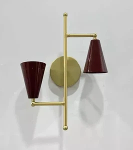 Lampada da parete applique metà secolo stile Stilnovo lampada ottone applique da parete - Foto 1 di 6