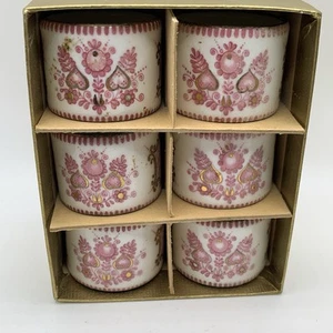 Vtg ARTA Austrian Enamel Napkin ring holder Pink Gold White - Picture 1 of 10