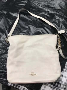 Coach Abby Leder Seesack Schultertasche Bucket Bag Handtasche Elfenbein Kiesel Leder F31507 - Bild 1 von 7