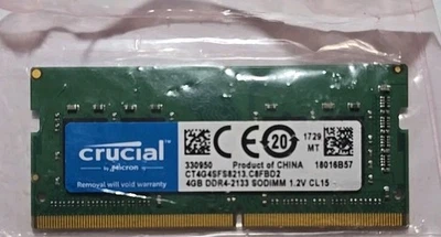CT4G4SFS8213.C8FBD2 GENUINE CRUCIAL LAPTOP MEMORY 4GB DDR4-2133 (CA612) - Image 1 of 3