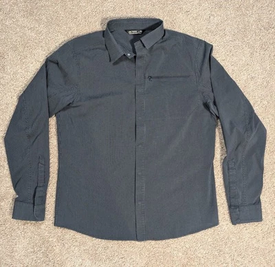 Arcteryx Shirt Mens Medium Blue Kaslo Short Sleeve Button Lightweight Hiking - Image 1 of 4