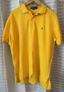 Camisa Polo Ralph Lauren Para Hombre L Amarillo Logo Poni Manga Corta Pullover - Imagen 1 de 8