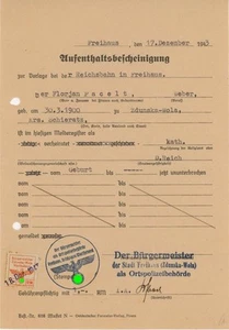 Germany Nazi era document local revenue Zdunska-Wola Poland 1943 fiscal - Picture 1 of 1