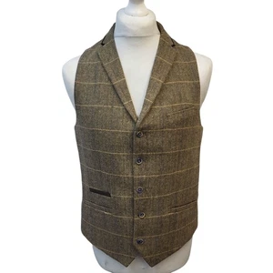 Chaleco Cavani Marrón Cuello Espiga Mezcla Lana Para Hombre S 26-38" - Imagen 1 de 6