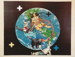 Postcard Derayna DeClay "The World Is What You Make It" Mural Whiteriver AZ MNT - Picture 1 of 2