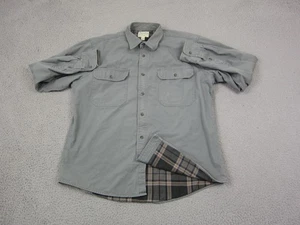Vintage Cabelas Shirt Mens Large Gray 90s Canvas Hunting Fishing Safari 90s - Picture 1 of 14