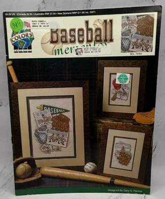 Vintage Baseball Mementos Cross Stitch Patterns True Colors Intl #BCL-10183 1992 - Image 1 of 3