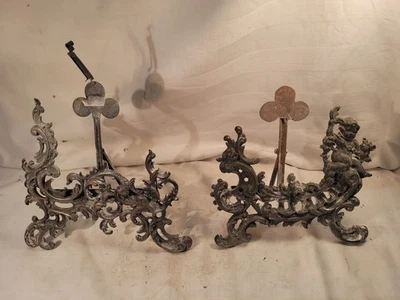 2 seltene kleinere Bilderrahmen-Ständer aus Metall mit tollem Dekor- Muster 1900 - Bild 1 von 4