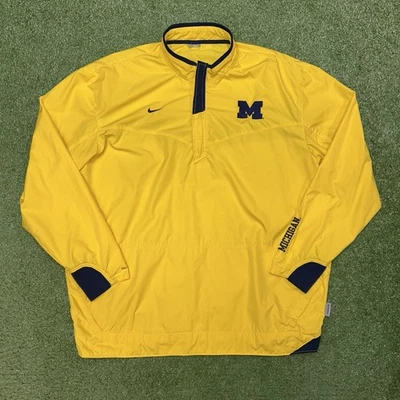Vtg Nike Michigan Wolverines Jacket Mens Large NikeFIT Storm 1/4 Zip Pullover - Image 1 of 4
