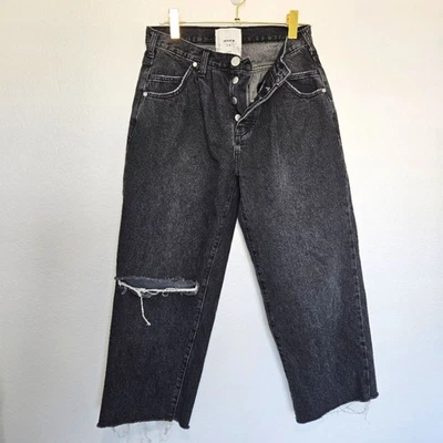 One Teaspoon | Smiths Wide Leg Barrel Denim Jeans Washed Black, Womens 26 - Image 1 of 4