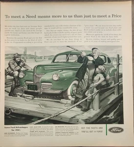 1941 Ford grün Motor Car Super Deluxe Oldtimer Anzeige 14 x 10 neu Geräumigkeit - Bild 1 von 1