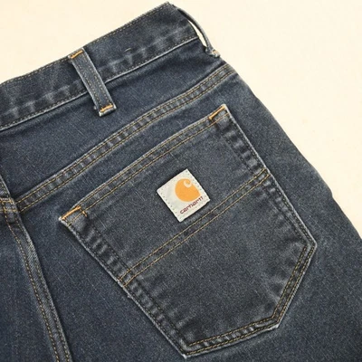 Pantalones de mezclilla azules elásticos de pierna recta Carhartt calce moderno ropa de trabajo para hombre 32 x 31* Foto 1 de 4