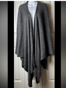 POUR VOUS Bebé Alpaca Seda Gris Negro Capa Abrigo Suéter Cárdigan Talla Única - Imagen 1 de 6
