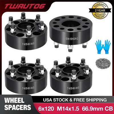（4) 2" 6x120 Hub Centric Wheel Spacers For 2015-2022 Chevrolet Colorado Foto 1 de 4
