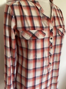David Lawrence Women’s Check Cotton Blouse Country Western Pockets Shirt Size 8 - Picture 1 of 8