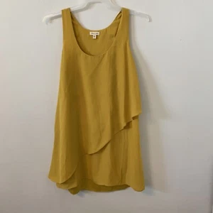 Silence + Noise Racerback Tunic Top Size L Yellow Asymmetrical Layered Fall - Picture 1 of 7