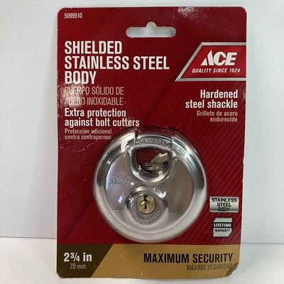 ACE Shackle Padlock 5099510 2-3/4 in. Stainless Steel Shrouded 4 pin cylinder - Image 1 of 4