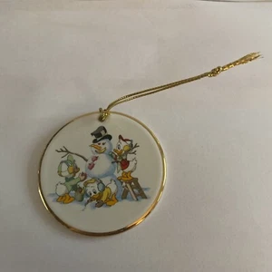 Disney Grolier Tis the Season Ornament " Holiday Snowman " Huey Dewey Louie - Picture 1 of 3