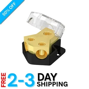 Solid Brass 12V Power Distribution Block for Automotive and Marine Audiophiles - Picture 1 of 8