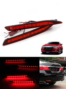 Rear Bumper Reflector Light Tail Brake Lamp Fog For Honda Accord 9th 2014 -2016 - Picture 1 of 14