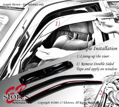 Protector de lluvia fuera de canal visera techo corredizo T2 3 piezas para Chrysler Sebring cupé 01-06 Foto 1 de 4