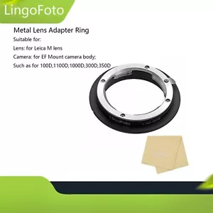 Metal Lens Adapter Ring for Leica M LM L/M Mount to EOS EF 700D 600D 5D III 6D - Picture 1 of 7
