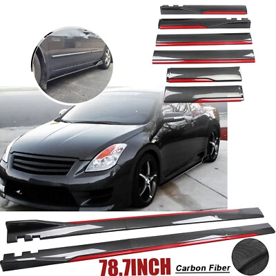 FOR NISSAN ALTIMA Carbon Fiber Look Side Skirt Extension Spoiler Splitter Q Foto 1 de 4