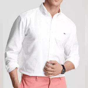 Vineyard Vines Boys’ XL (18) White Whale Shirt Button-Down Oxford 100% Cotton - Picture 1 of 8