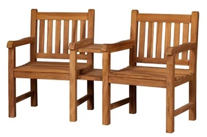 Teakholz Sitzbank - Gartenbank - Feierabendbank Zweisitzer 160 cm - Bild 1 von 6