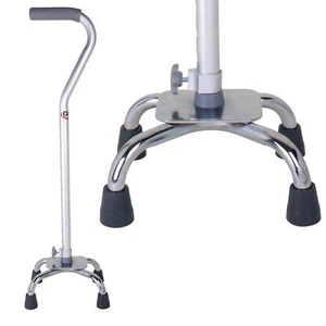 Quad Cane with Small Base - Quad Walking Cane with Offset Cane Handle and Adj... - Picture 1 of 6