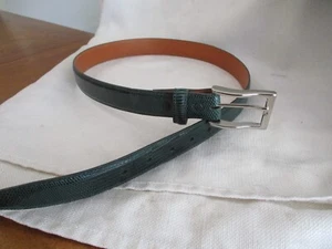 Bryant Park Gürtel Original Exotic Lizard Belt Forest Green Nickel Schnalle 34 USA - Bild 1 von 4