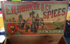 Vintage ER BURKEE & Co Cinnamon Spice Box DISPLAY/SHIPPING w Advertising