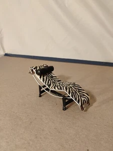 Vintage Miniature Dollhouse Replica 1928 Zebra Chaise Lounge - Picture 1 of 7