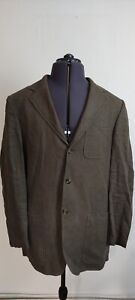 Balmain Mens Vintage Blazer Jacket Pure Linen Brown Heavy 3 Button 52 42 READ DE