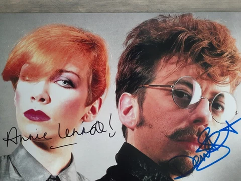AUTHENTIC SIGNED EURYTHMICS ANNIE LENNOX DAVE STEWART 12 X 8 PHOTO COA REAL Cover