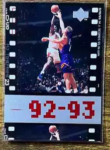 Michael Jordan BULLS 1998 UD Timeframe23 92-93 M.J. SCORES 55 IN WIN card# 68 - Bild 1 von 2